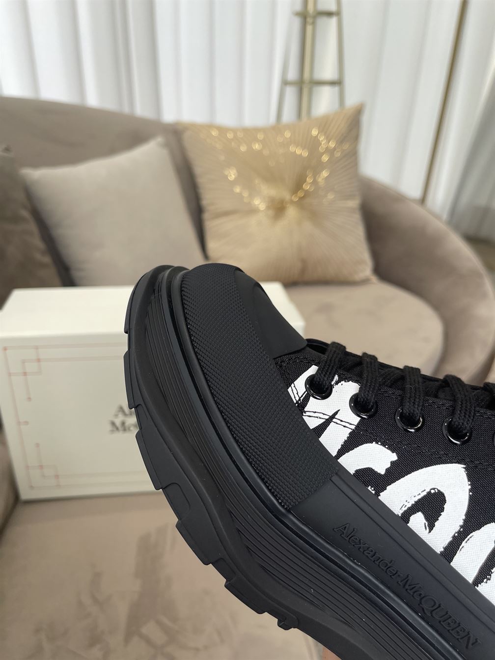 ALEXANDER MCQUEEN GRAFFITI TREAD SLICK HIGH-TOP SNEAKERS - ALD029