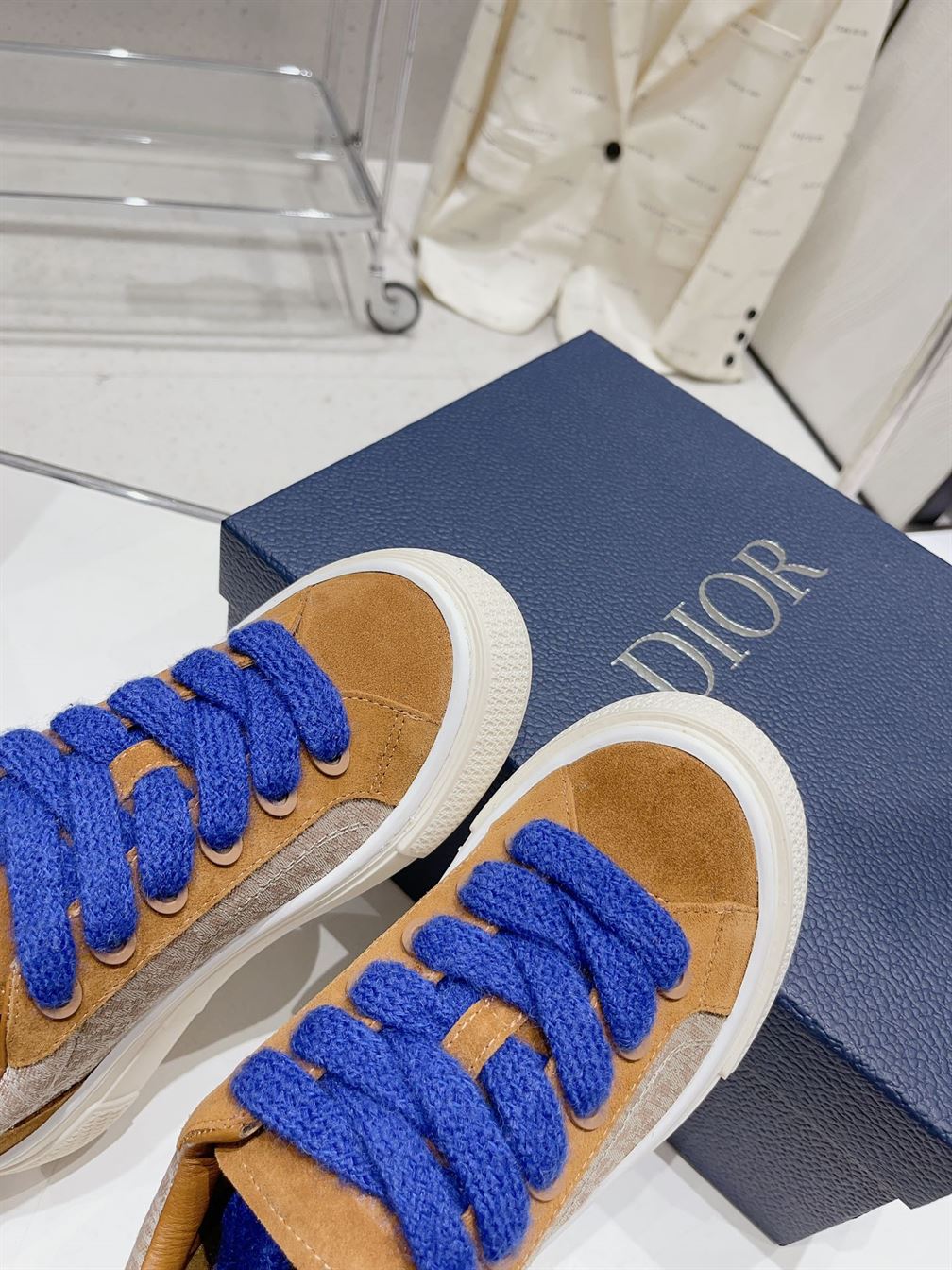 B33 SNEAKER BROWN CREAM OBLIQUE JACQUARD - DO133