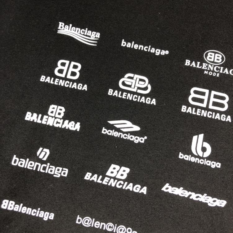 BALENCIAGA ARCHIVES LOGOS T-SHIRT OVERSIZED IN BLACK - BAS015