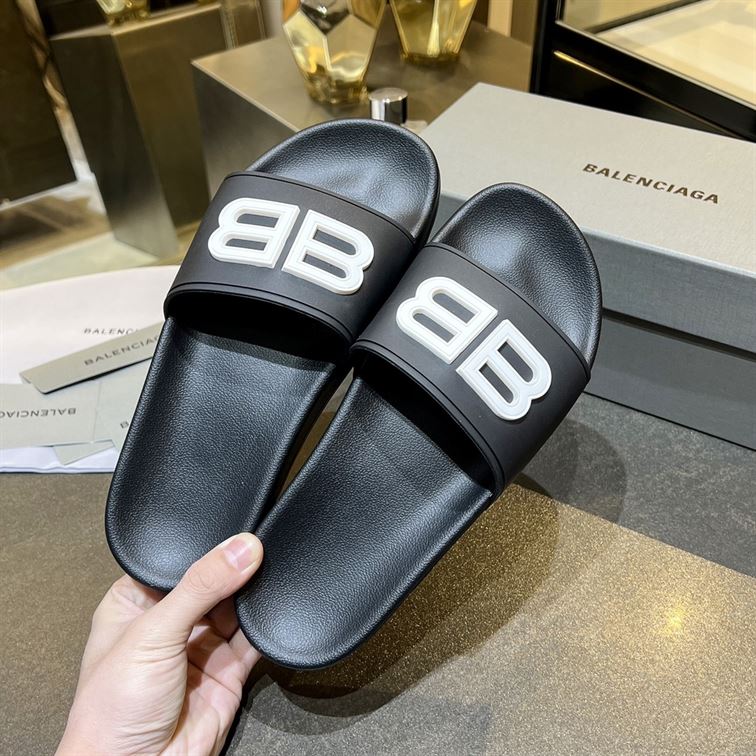 BALENCIAGA BB POOL SLIDE SANDALS - BBD014