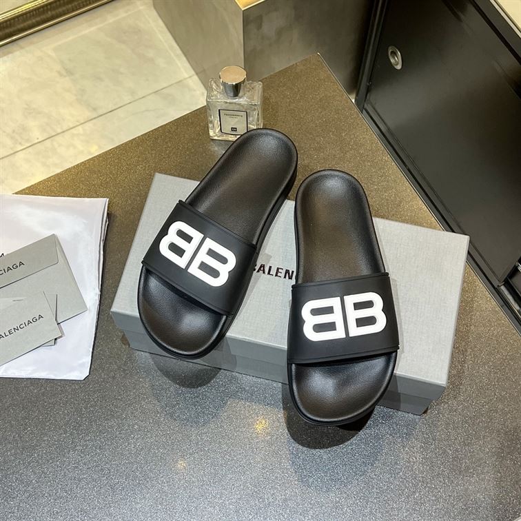 BALENCIAGA BB POOL SLIDE SANDALS - BBD014