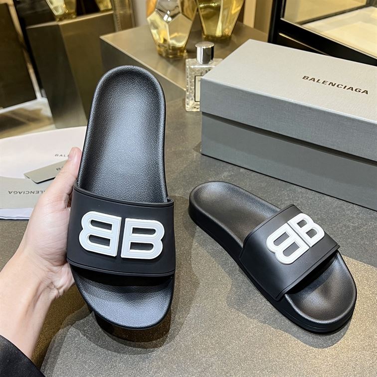 BALENCIAGA BB POOL SLIDE SANDALS - BBD014