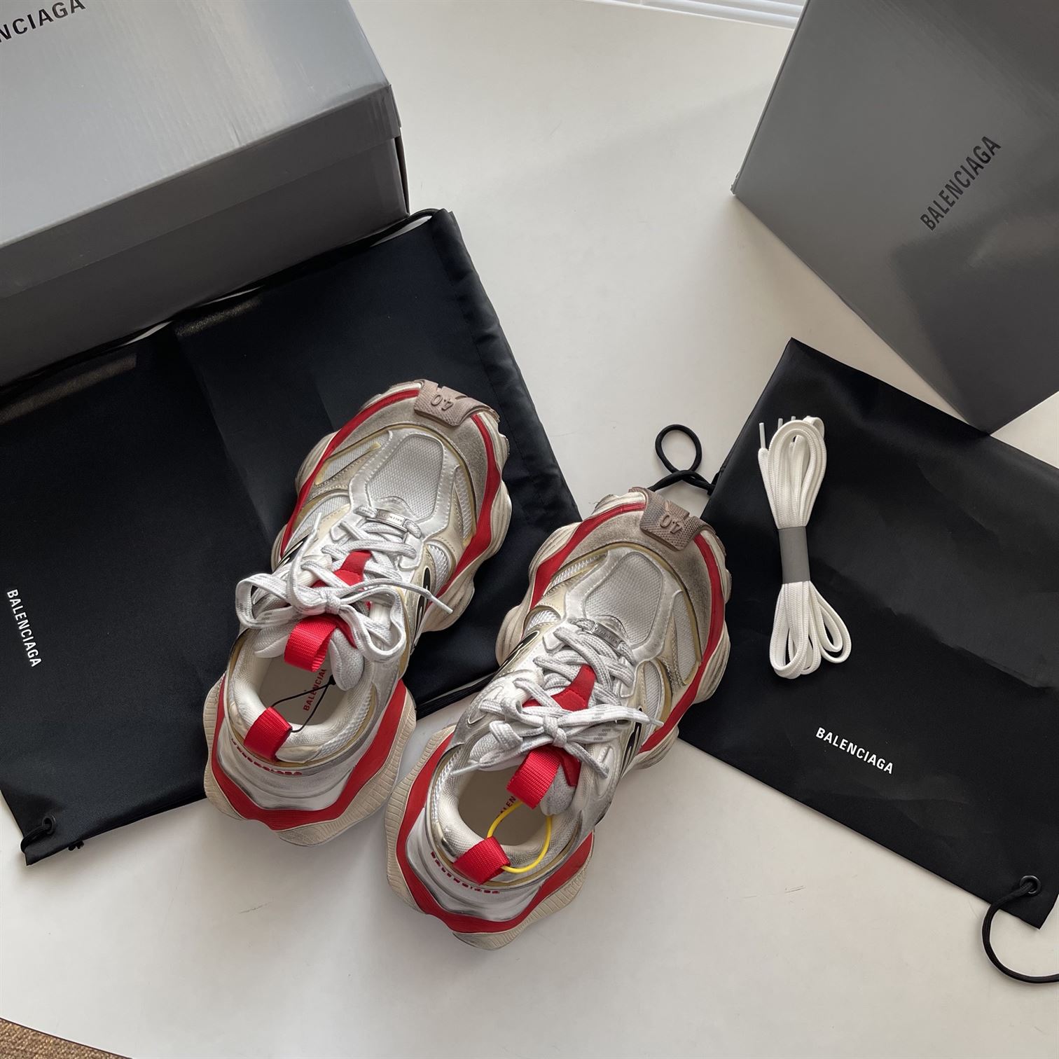 BALENCIAGA CARGO SNEAKER WHITE RED - BLA092