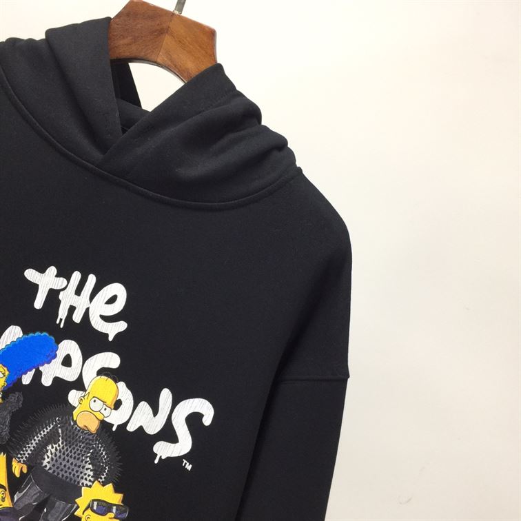 BALENCIAGA MEN SIMPSONS TM AND 20TH TELEVISION HOODIE WIDE FIT IN BLACK - BH014