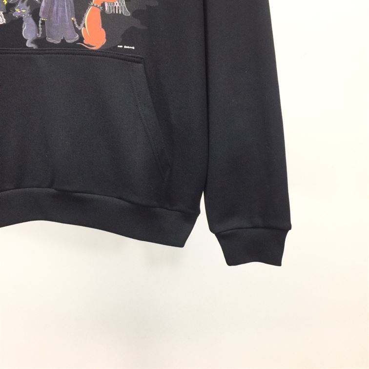 BALENCIAGA MEN SIMPSONS TM AND 20TH TELEVISION HOODIE WIDE FIT IN BLACK - BH014