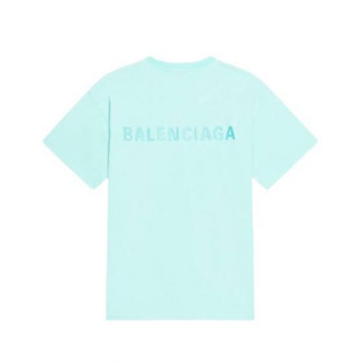 BALENCIAGA MEN'S LOGO T-SHIRT MEDIUM FIT IN GREEN - BAS004