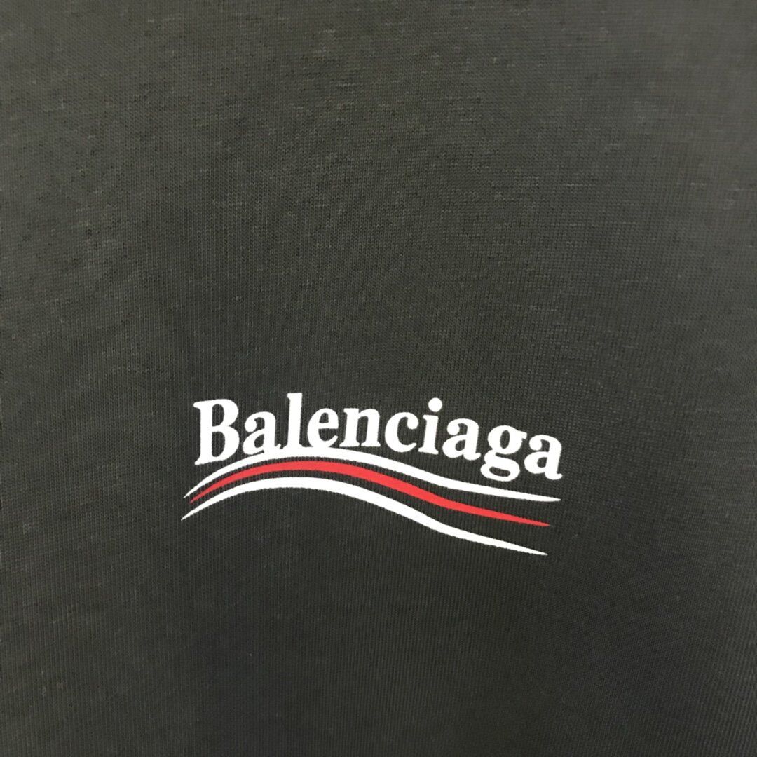 BALENCIAGA MEN'S POLITICAL CAMPAIGN T-SHIRT LARGE FIT IN GREY - BAS019