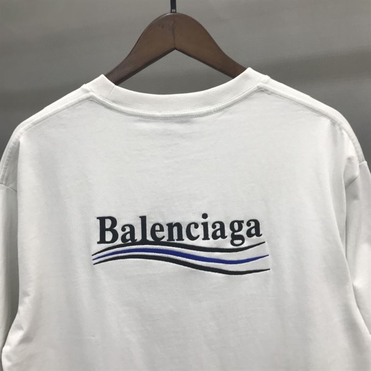 BALENCIAGA MEN'S POLITICAL CAMPAIGN T-SHIRT LARGE FIT IN WHITE - BAS020