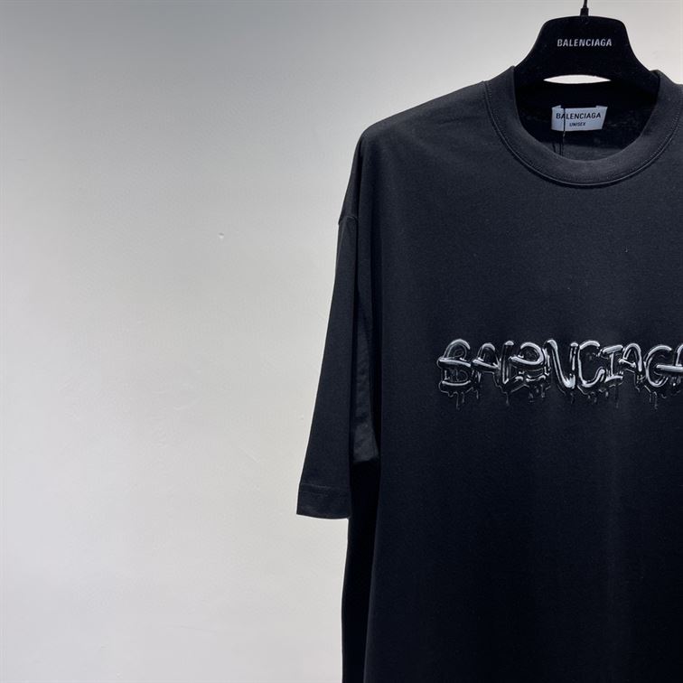 BALENCIAGA MEN'S SLIME T-SHIRT MEDIUM FIT IN BLACK - BAS011