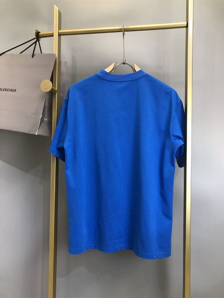 BALENCIAGA MEN'S THE SIMPSONS TM 20TH TELEVISION T-SHIRT OVERSIZED IN INDIGO - BAS006