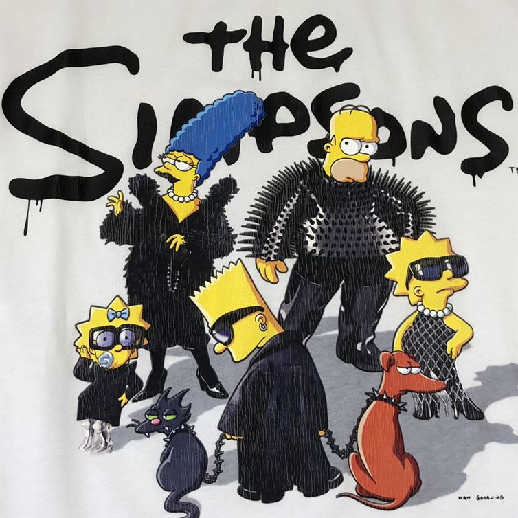 BALENCIAGA MEN'S THE SIMPSONS TM 20TH TELEVISION T-SHIRT OVERSIZED IN WHITE - BAS005