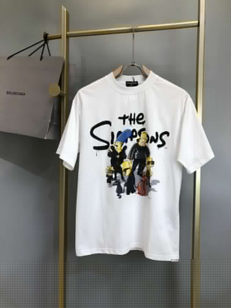 BALENCIAGA MEN'S THE SIMPSONS TM 20TH TELEVISION T-SHIRT OVERSIZED IN WHITE - BAS005