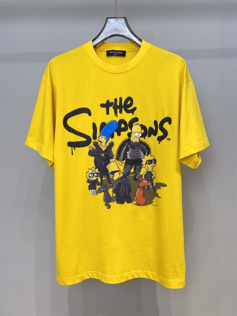 BALENCIAGA MEN'S THE SIMPSONS TM 20TH TELEVISION T-SHIRT OVERSIZED IN YELLOW - BAS007