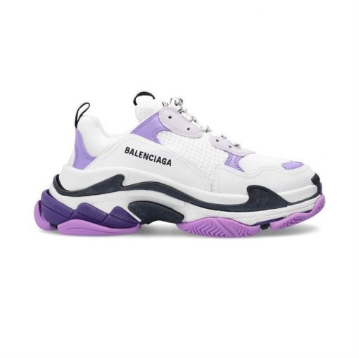 BALENCIAGA TRIPLE S 1.0 SNEAKERS IN WHITE AND LILAC - BLA021
