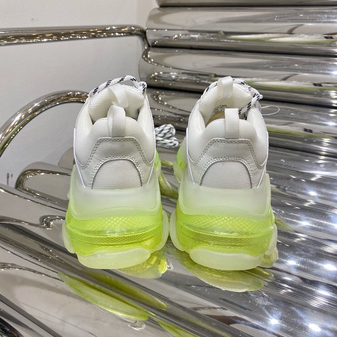 BALENCIAGA TRIPLE S WHITE GREEN CLEAR SOLE - BLA013