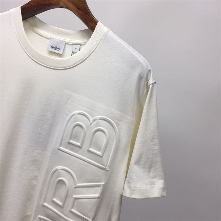 BURBERRY EMBOSSED LOGO COTTON OVERSIZED T-SHIRT - BRS024