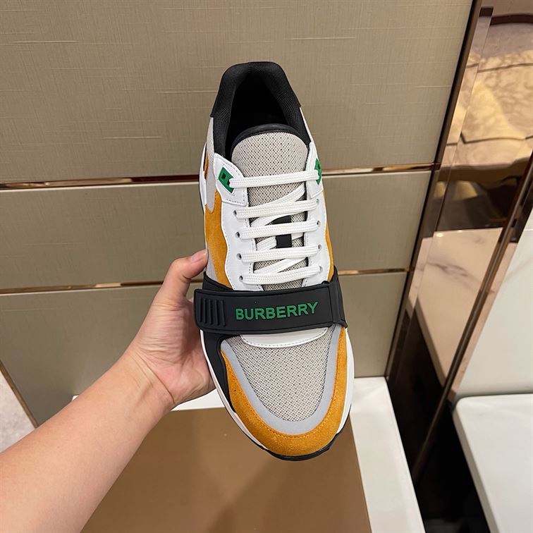 BURBERRY LOGO-STRAP LOW-TOP SNEAKERS - BBR025