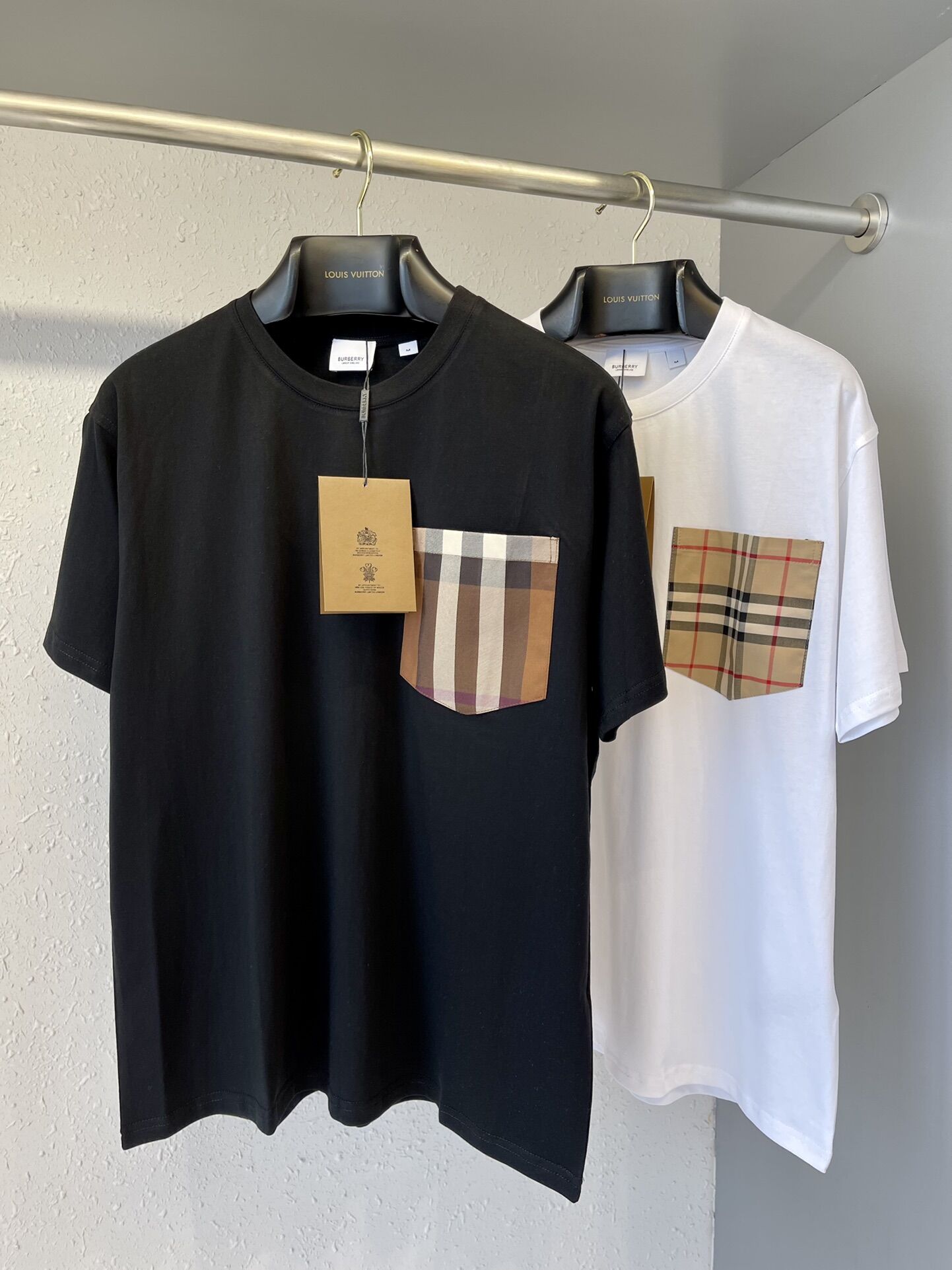BURBERRY VINTAGE CHECK POCKET COTTON OVERSIZED T-SHIRT - BRS012
