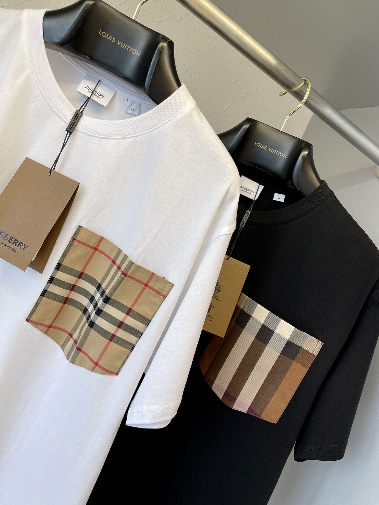 BURBERRY VINTAGE CHECK POCKET COTTON OVERSIZED T-SHIRT - BRS013