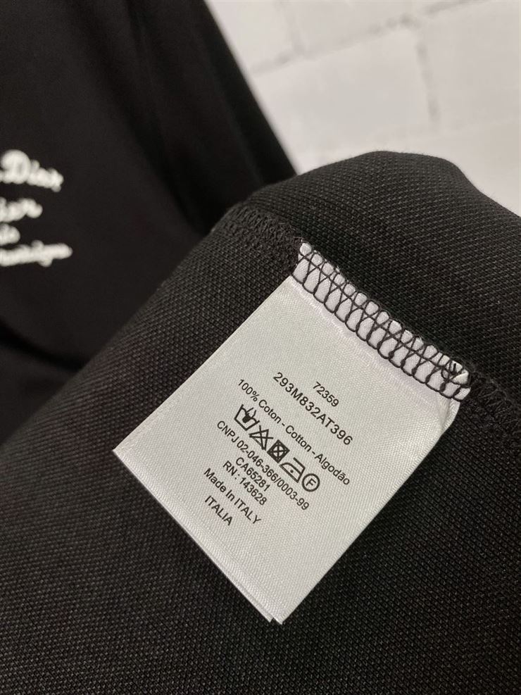 CHRISTIAN DIOR ATELIER' POLO SHIRT BLACK COTTON PIQUÉ - DOT018