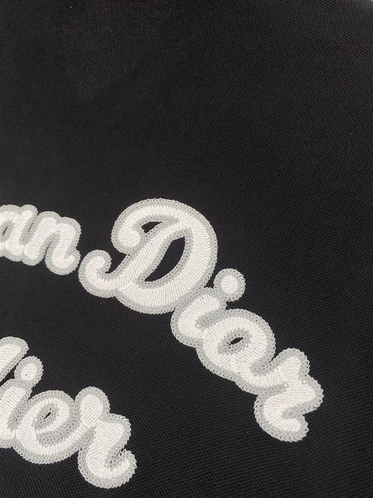 CHRISTIAN DIOR ATELIER' POLO SHIRT BLACK COTTON PIQUÉ - DOT018