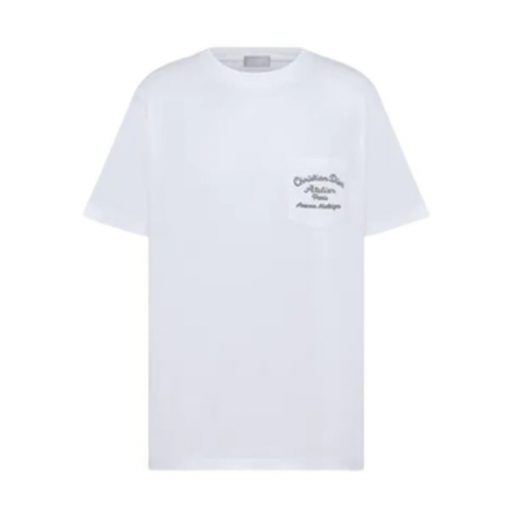 CHRISTIAN DIOR ATELIER' T-SHIRT RELAXED FIT WHITE COTTON JERSEY - DOT023