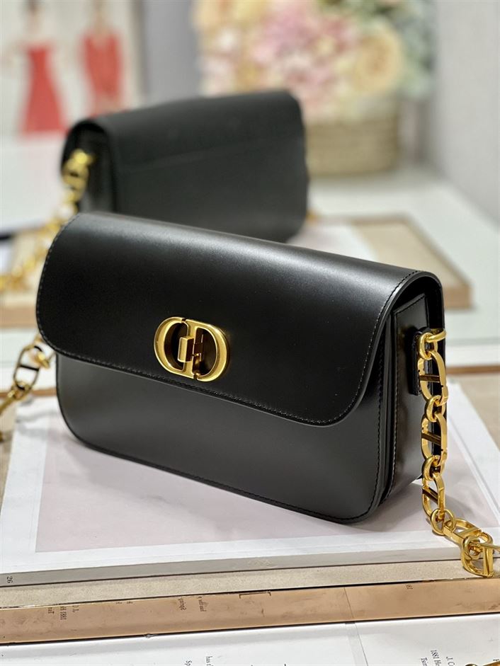 DIOR 30 MONTAIGNE AVENUE BAG BLACK BOX CALFSKIN