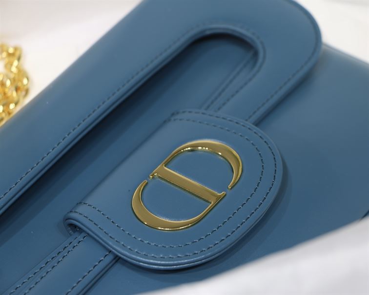 DIOR AUTHENTICATED AVENUE HANDBAG LEATHER BLUE