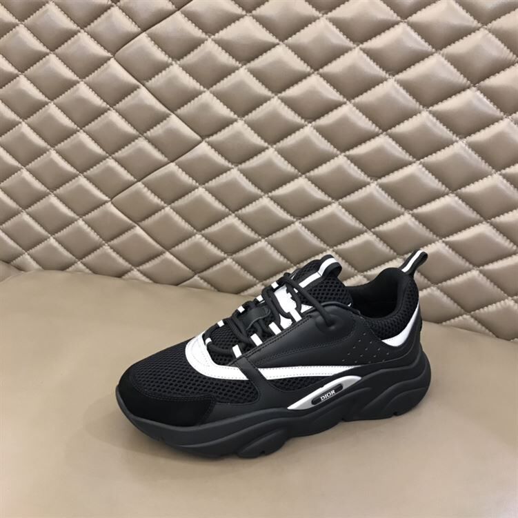 DIOR B22 SNEAKER BLACK TECHNICAL MESH AND SMOOTH CALFSKIN - DO045