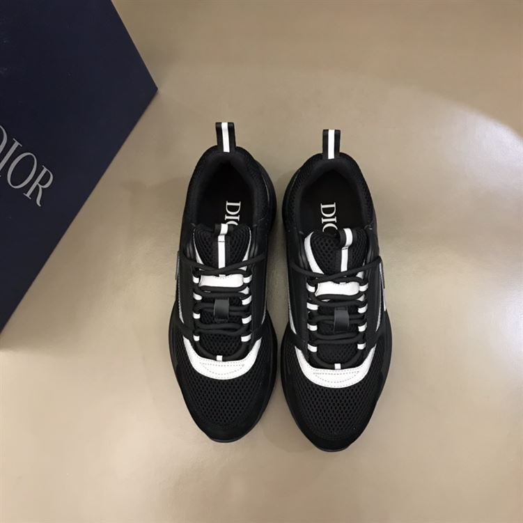 DIOR B22 SNEAKER BLACK TECHNICAL MESH AND SMOOTH CALFSKIN - DO045