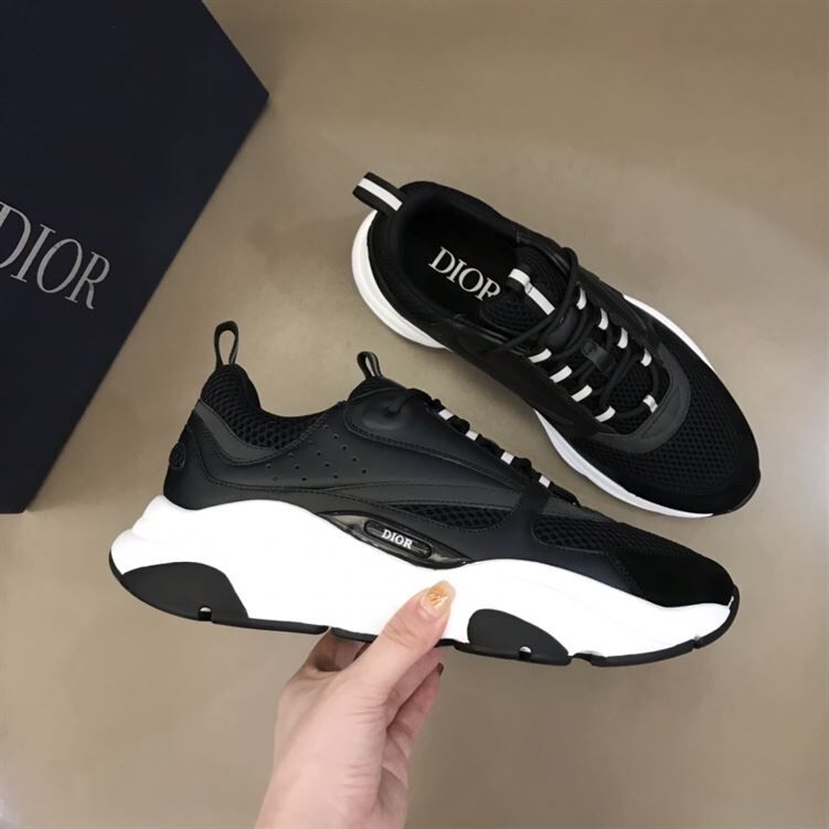 DIOR B22 SNEAKERS BLACK TECHNICAL MESH AND CALFSKIN - DO004