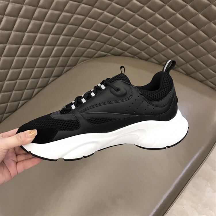 DIOR B22 SNEAKERS BLACK TECHNICAL MESH AND CALFSKIN - DO004