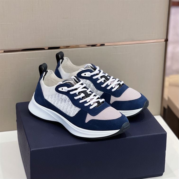 DIOR B25 RUNNER NAVY OBLIQUE SUEDE SNEAKER - DO063