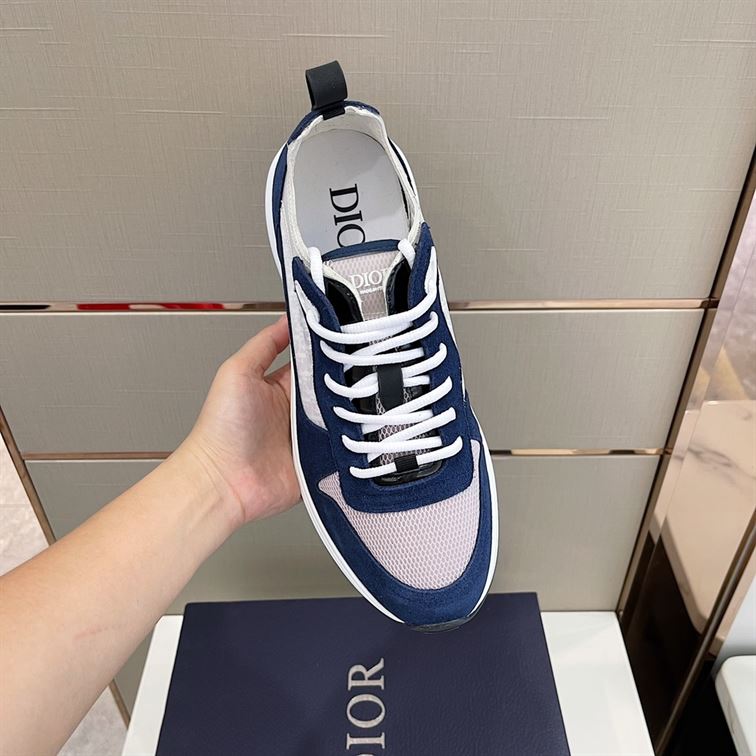 DIOR B25 RUNNER NAVY OBLIQUE SUEDE SNEAKER - DO063
