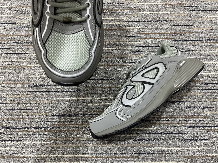 DIOR B30 SNEAKER OLIVE MESH AND TECHNICAL FABRIC - DO109