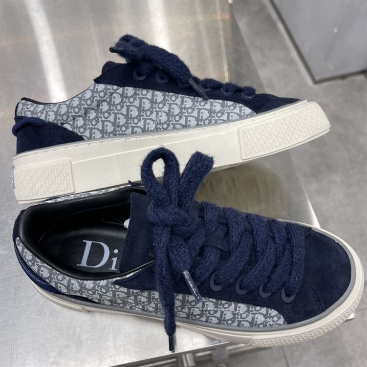 DIOR B33 SNEAKER NAVY BLUE DIOR OBLIQUE JACQUARD - DO128