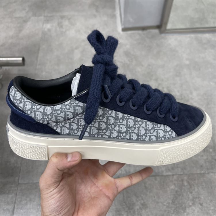 DIOR B33 SNEAKER NAVY BLUE DIOR OBLIQUE JACQUARD - DO128