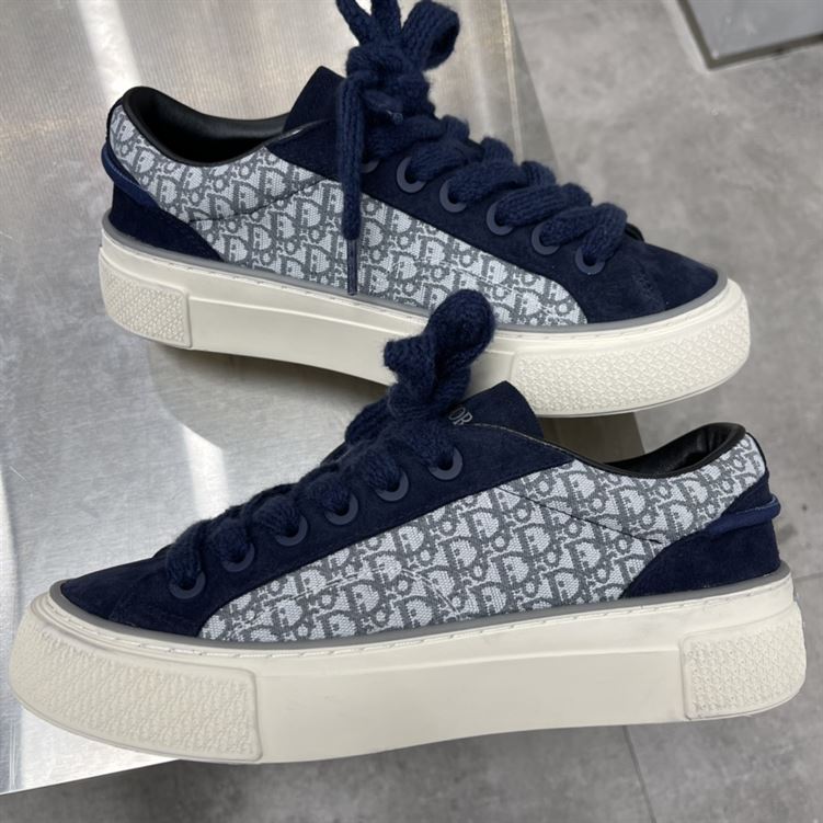 DIOR B33 SNEAKER NAVY BLUE DIOR OBLIQUE JACQUARD - DO128