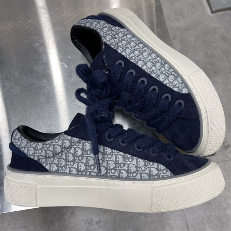 DIOR B33 SNEAKER NAVY BLUE DIOR OBLIQUE JACQUARD - DO128