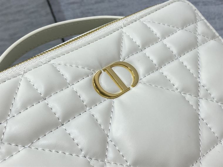 DIOR CARO BOX BAG LATTE QUILTED MACROCANNAGE