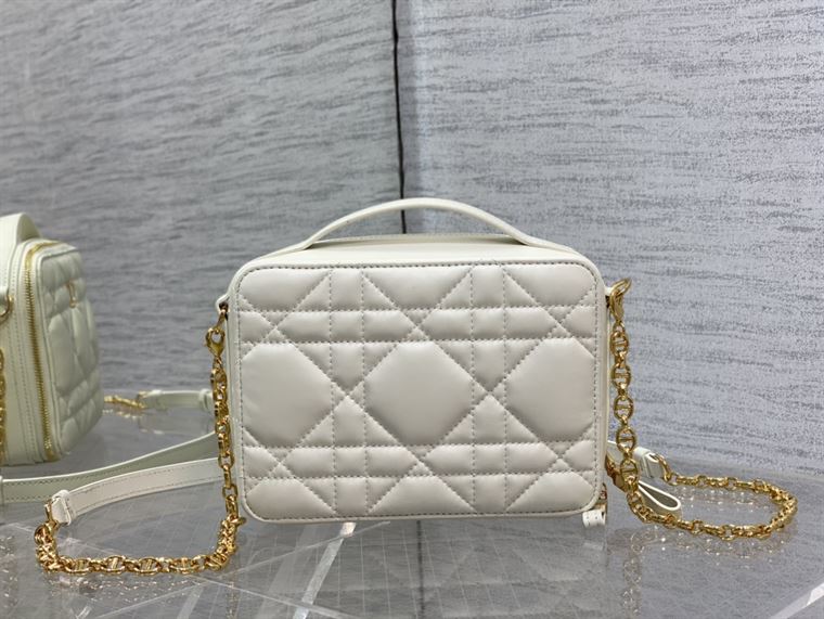 DIOR CARO BOX BAG LATTE QUILTED MACROCANNAGE