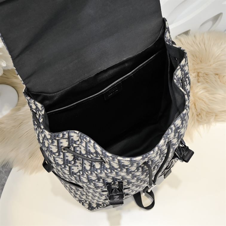 DIOR EXPLORER BACKPACK BEIGE AND BLACK OBLIQUE JACQUARD - DIO021