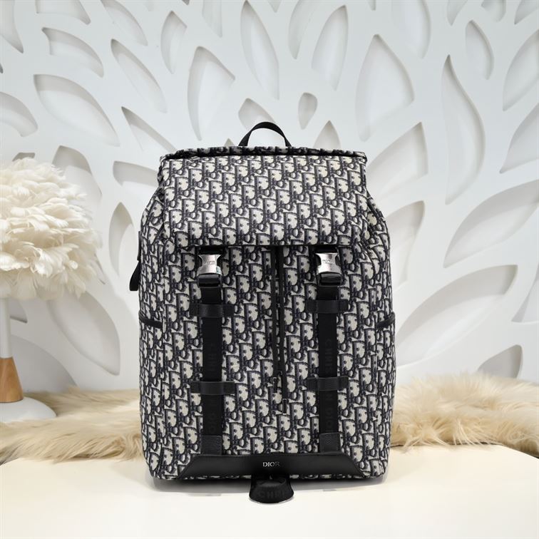 DIOR EXPLORER BACKPACK BEIGE AND BLACK OBLIQUE JACQUARD - DIO021