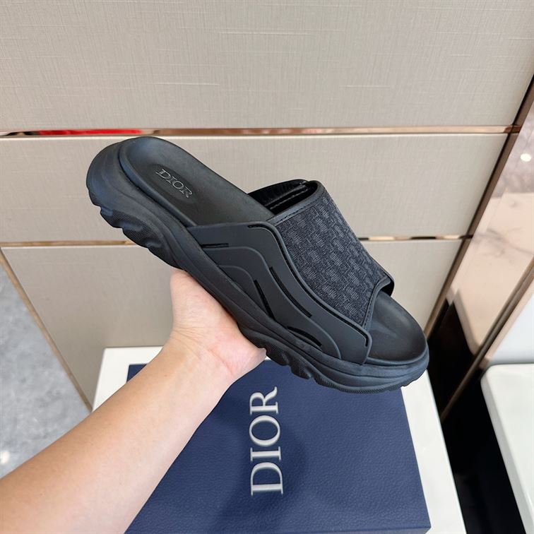 DIOR H-TOWN SANDAL BLACK RUBBER - DS004