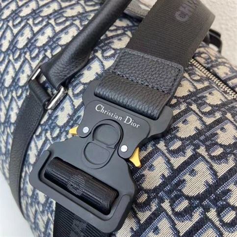 DIOR LINGOT 50 BAG BEIGE AND BLACK DIOR OBLIQUE JACQUARD - DIO017