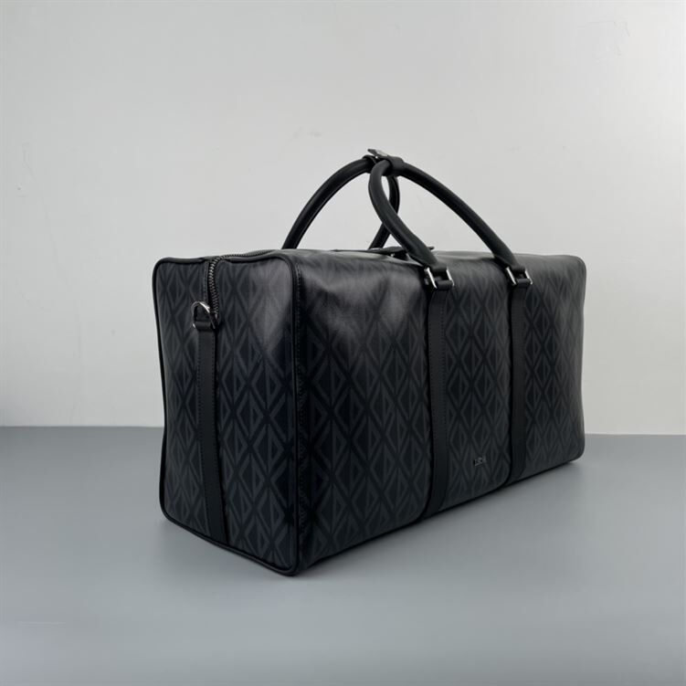 DIOR LINGOT 50 BAG BLACK CD DIAMOND CANVAS - DIO009