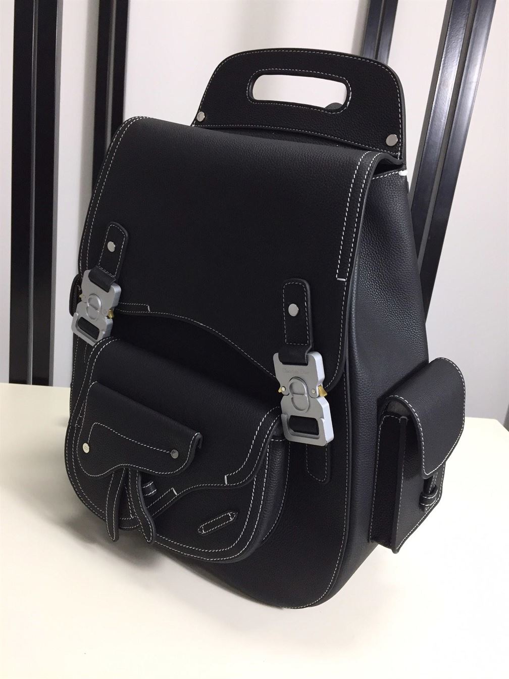 DIOR MAXI GALLOP BACKPACK BLACK GRAINED CALFSKIN - DIO011