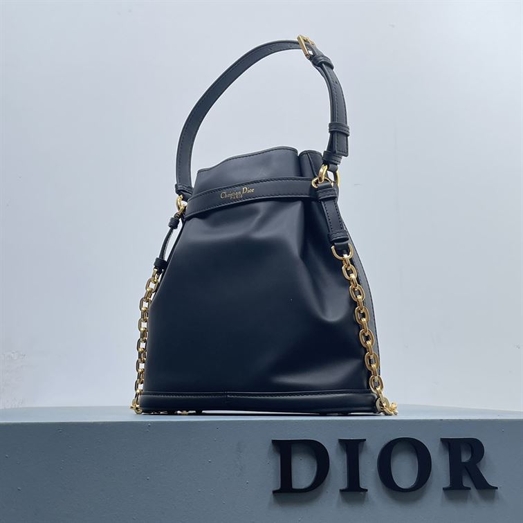 DIOR MEDIUM C EST DIOR BAG BLACK CD EMBOSSED CALFSKIN