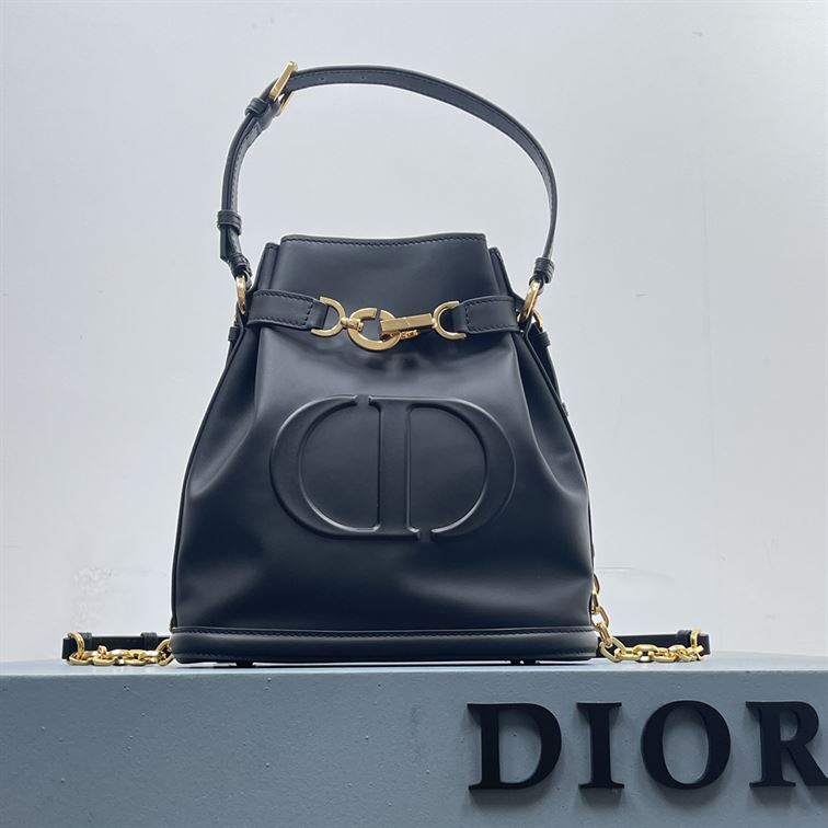 DIOR MEDIUM C EST DIOR BAG BLACK CD EMBOSSED CALFSKIN