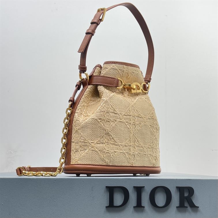 DIOR MEDIUM C EST DIOR BAG NATURAL CANNAGE RAFFIA